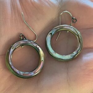 Elegant Abalone Shell Hoop Earrings